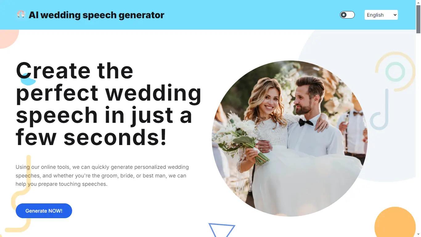 AI Wedding GeneratorWebsite Screenshot