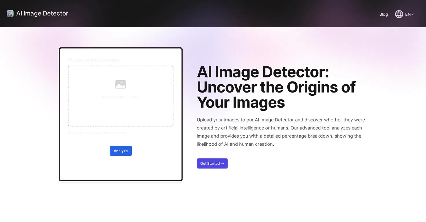 AI Image DetectorWebsite Screenshot