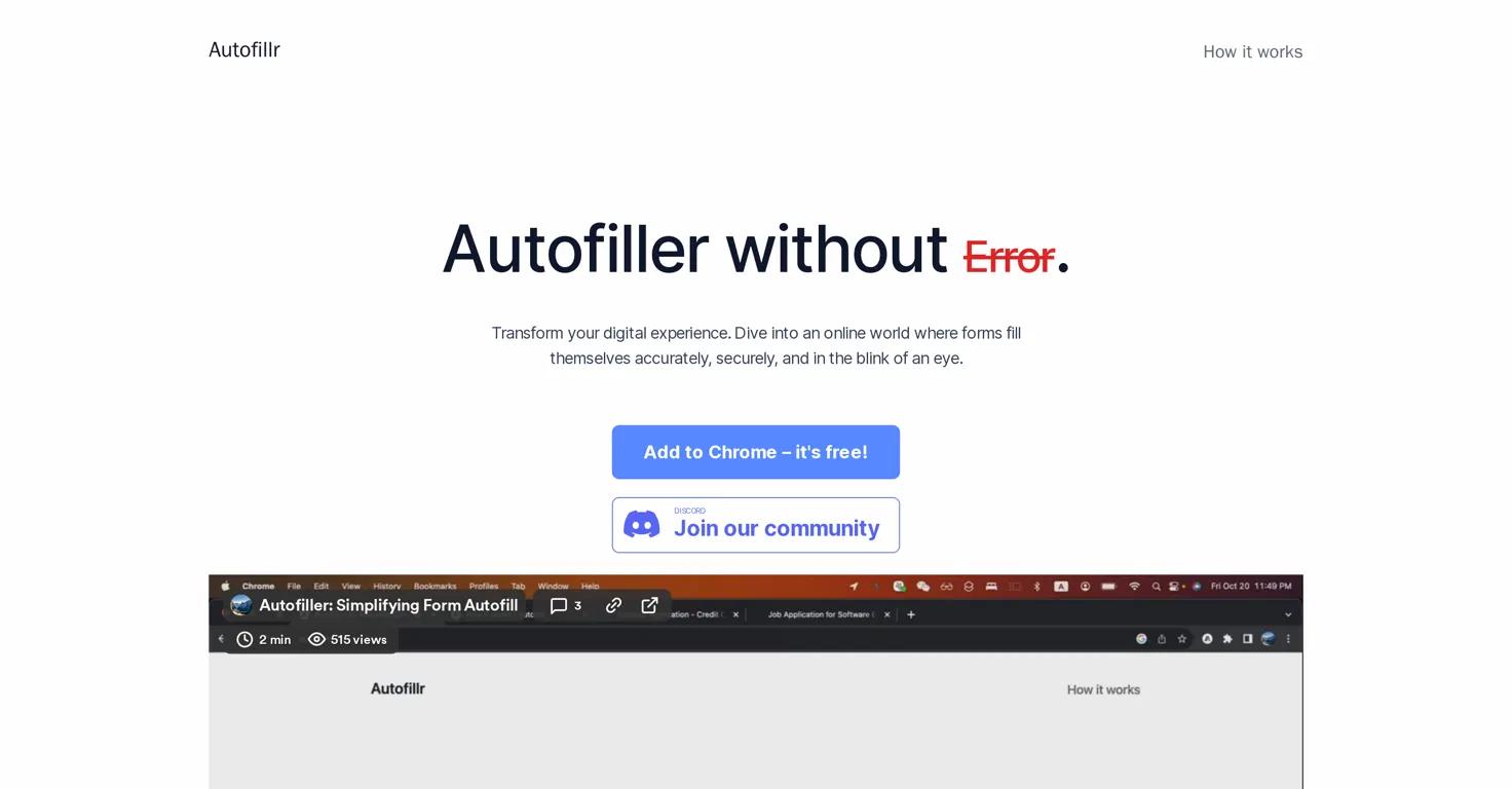 AutofillrWebsite Screenshot