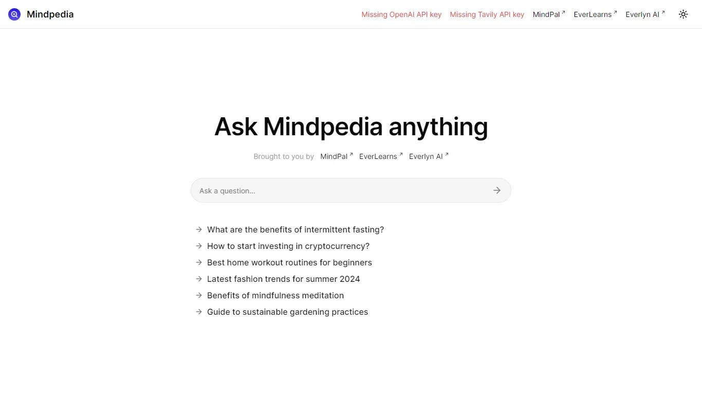 MindpediaWebsite Screenshot