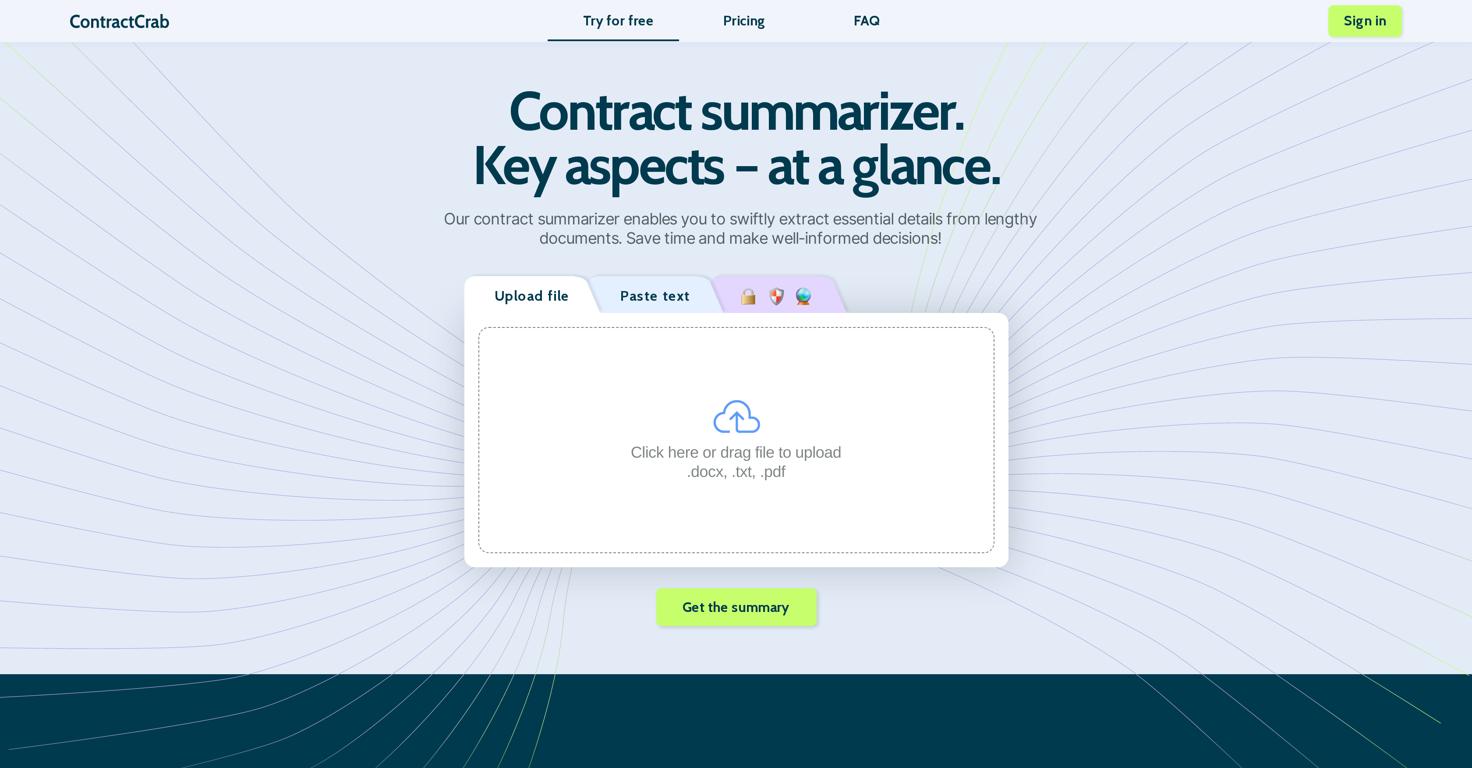 Contract CrabWebsite Screenshot