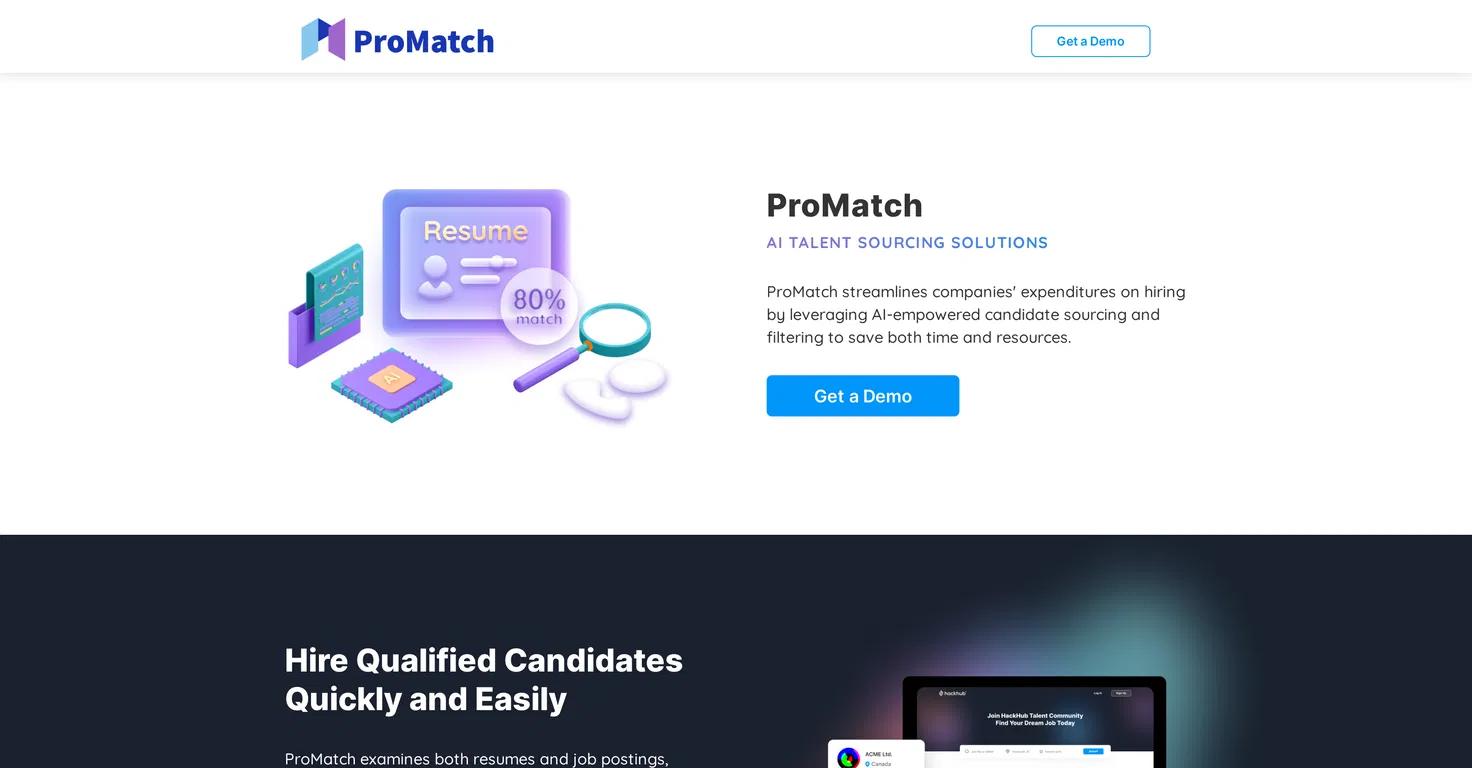 ProMatchWebsite Screenshot