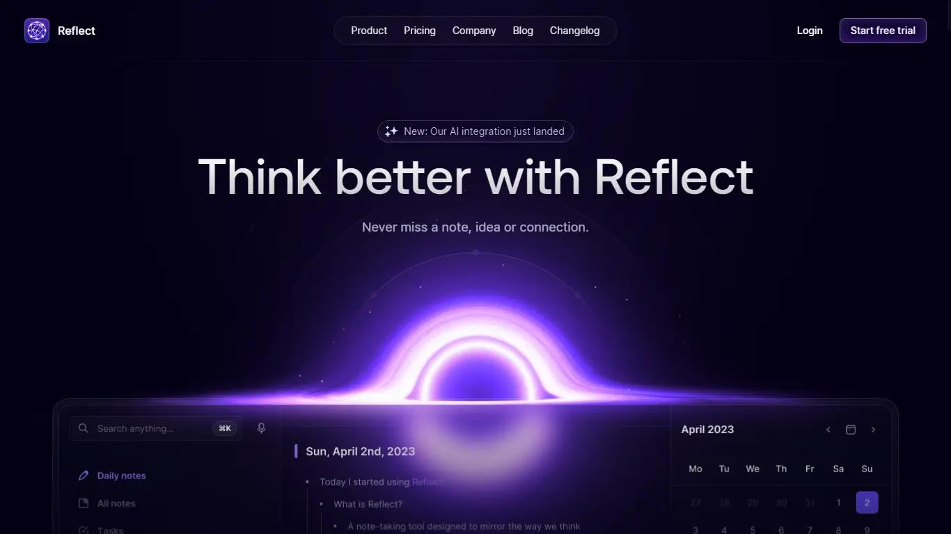 ReflectWebsite Screenshot