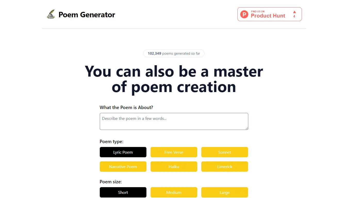 Poem Generator Website
