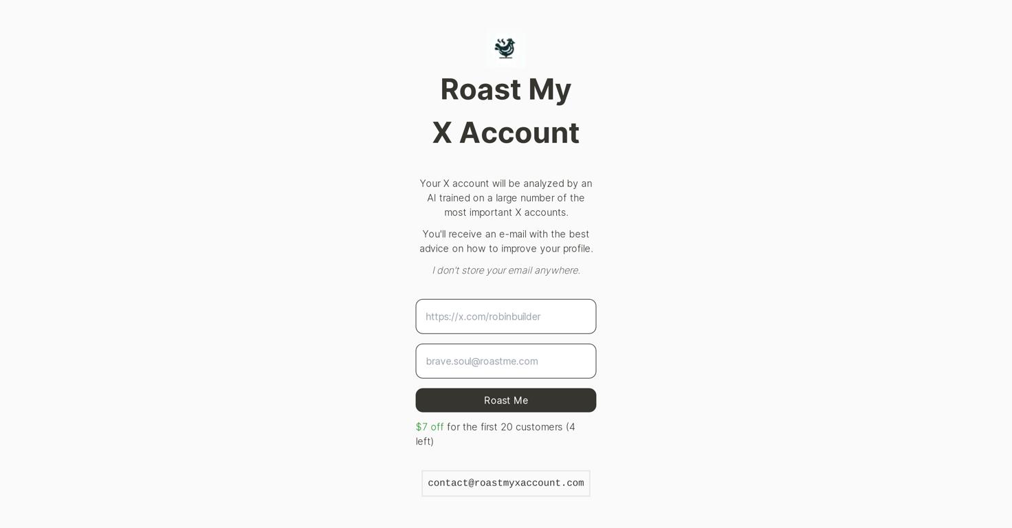 Roast My X Account Website