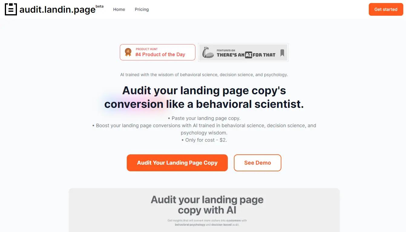 Audit Landing Page Website