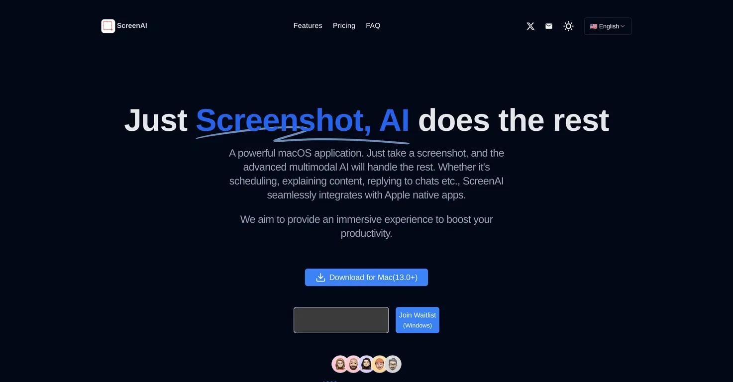 ScreenAIWebsite Screenshot