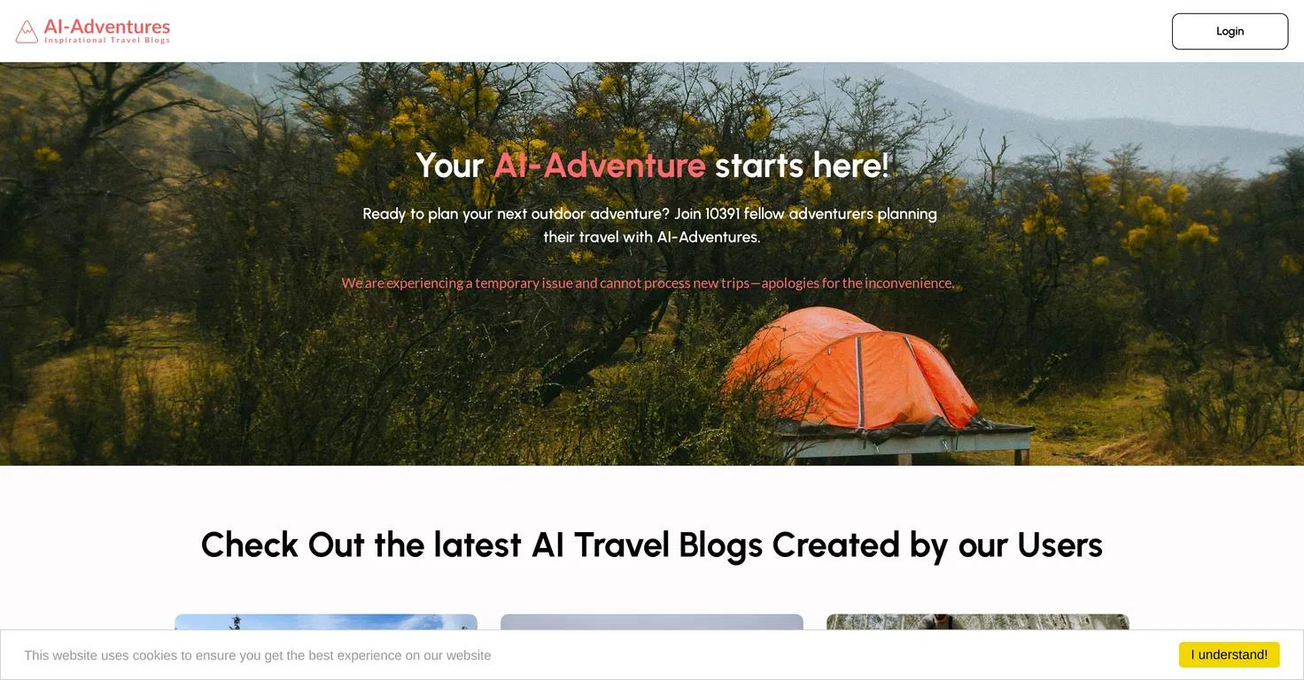 AI AdventuresWebsite Screenshot