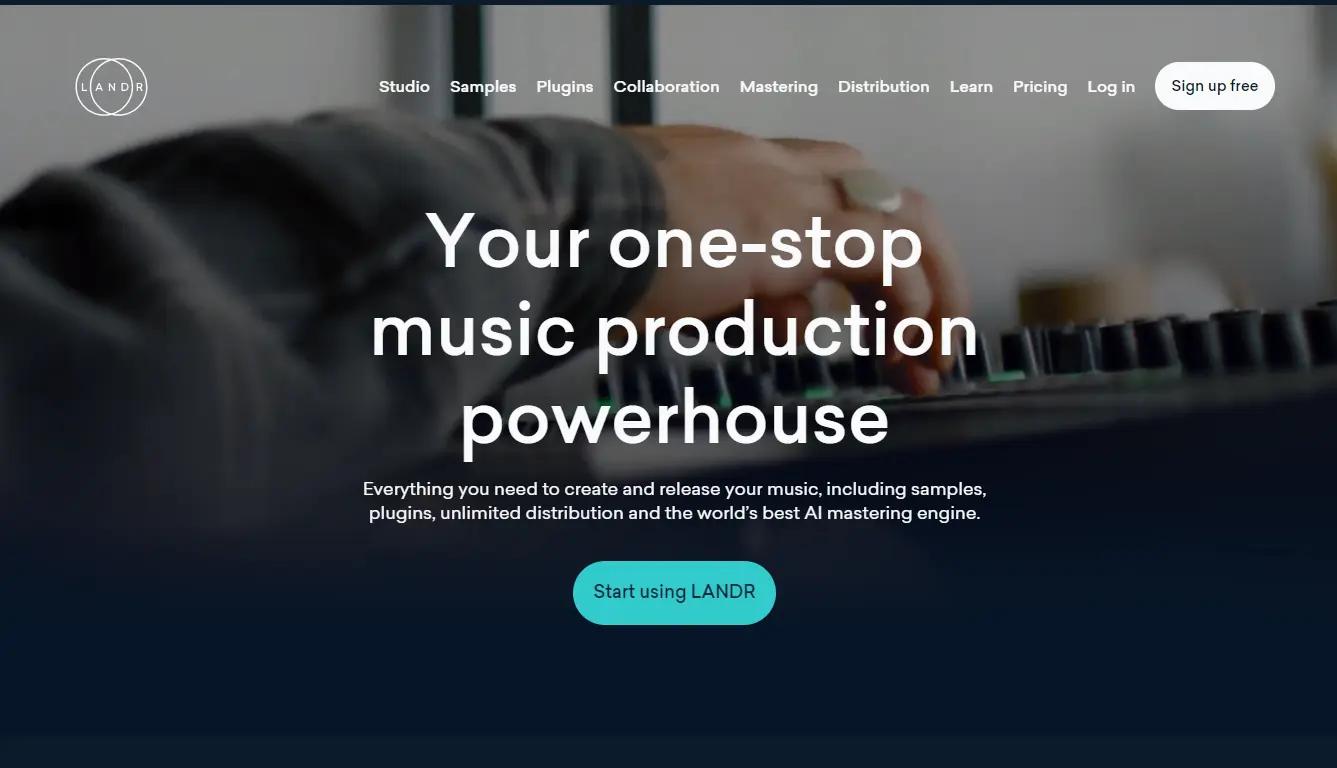 LANDR StudioWebsite Screenshot