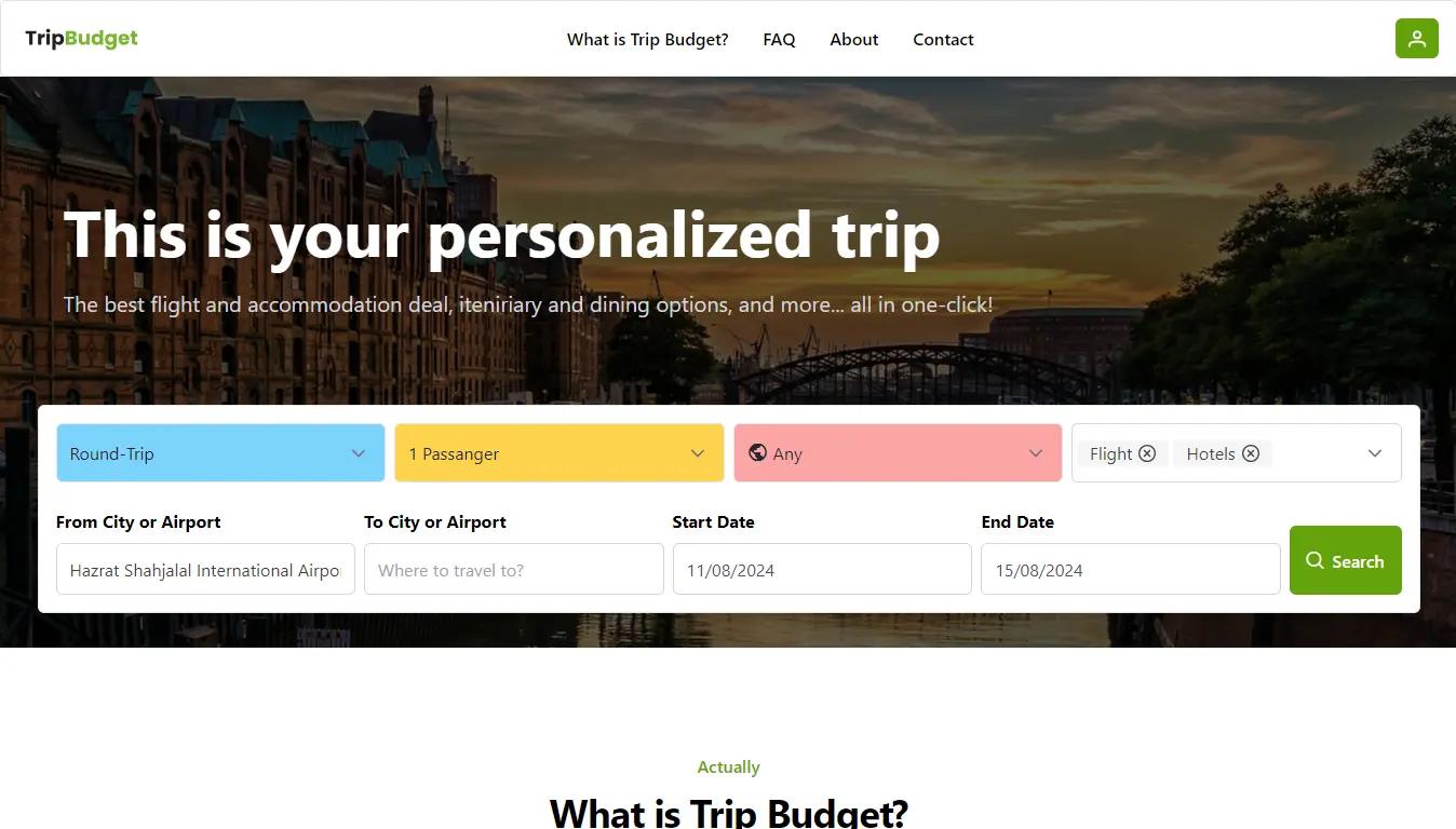 Trip Budget Website