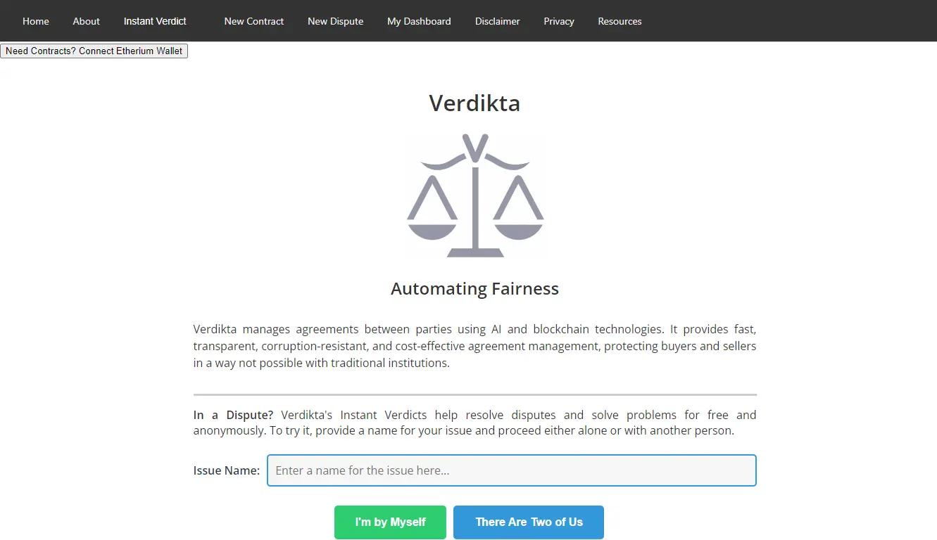 VerdiktaWebsite Screenshot