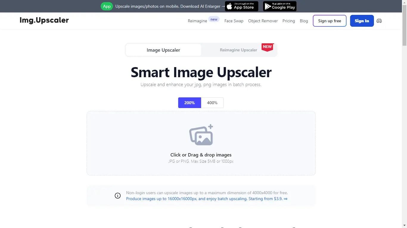 ImgUpscaler Website