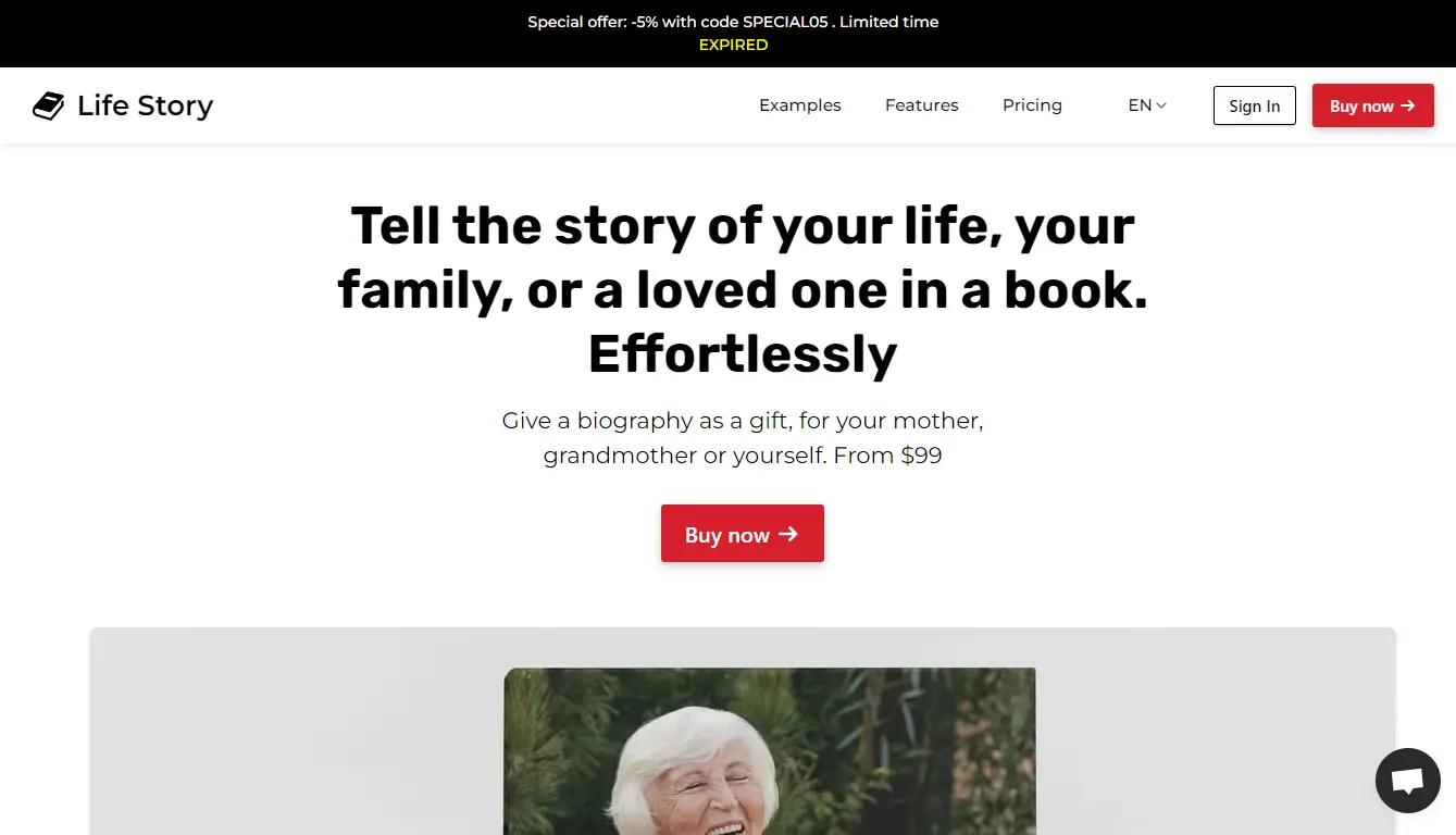 Life Story AIWebsite Screenshot