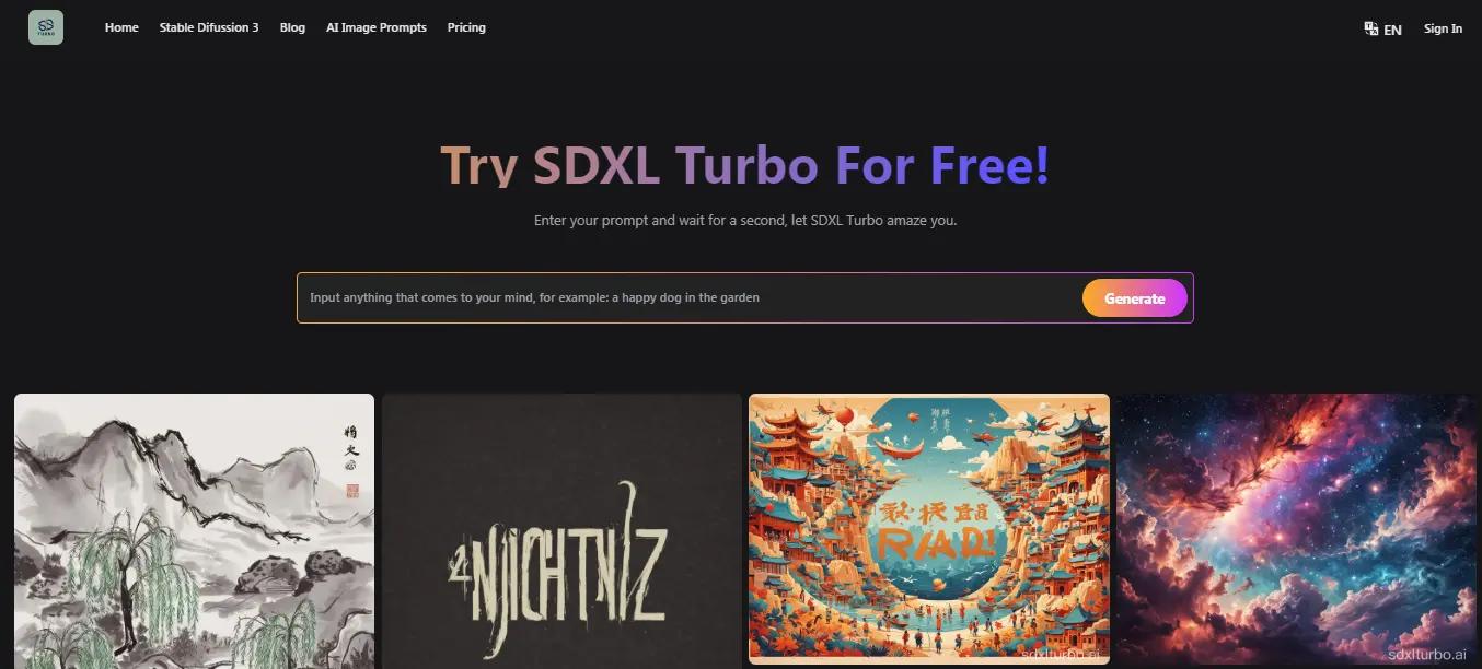 SDXL TurboWebsite Screenshot