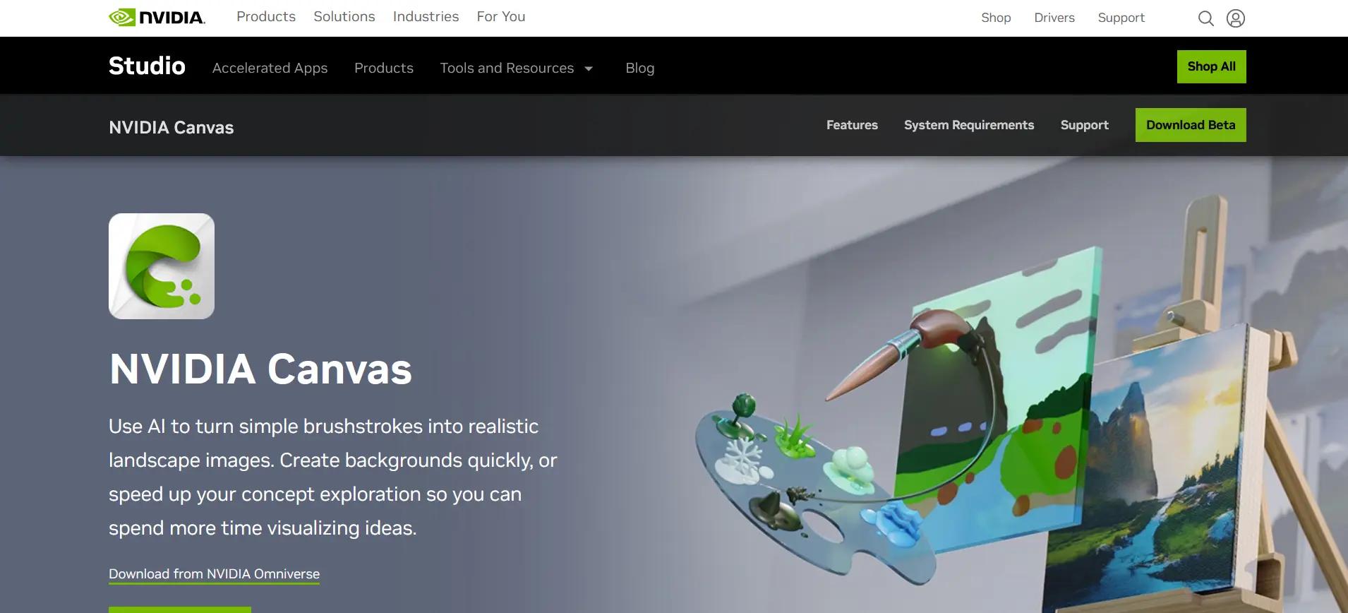 Nvidia Canvas Website