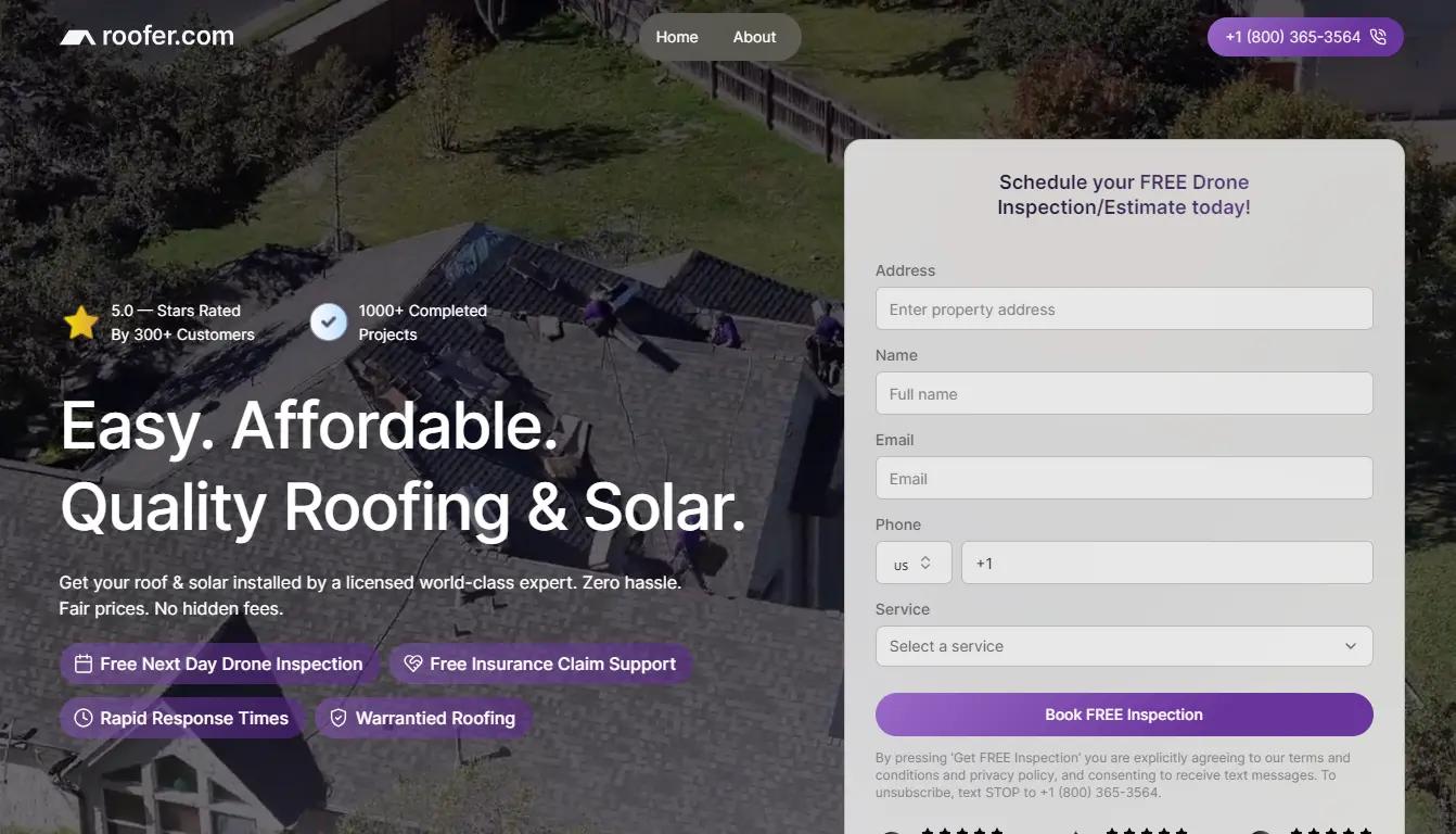 RooferWebsite Screenshot