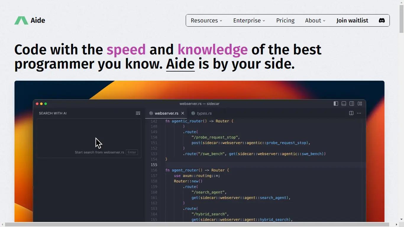 AideWebsite Screenshot