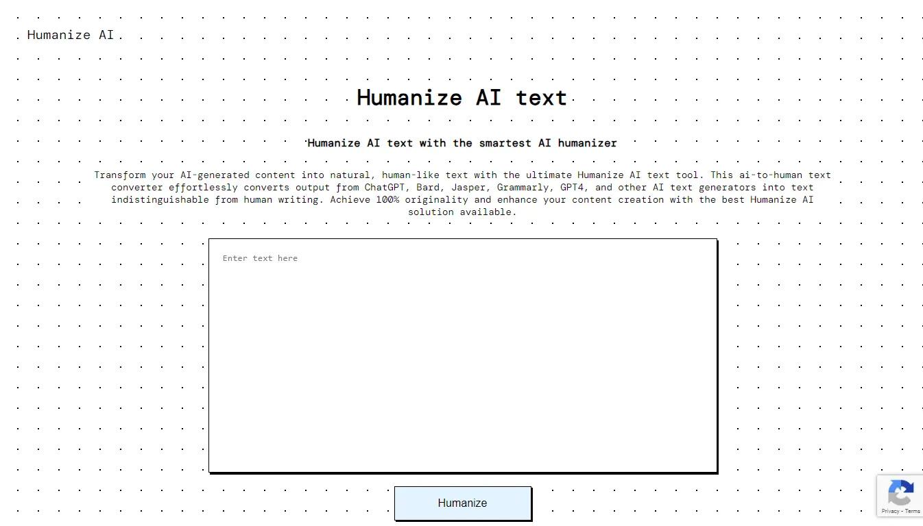 Humanize AIWebsite Screenshot