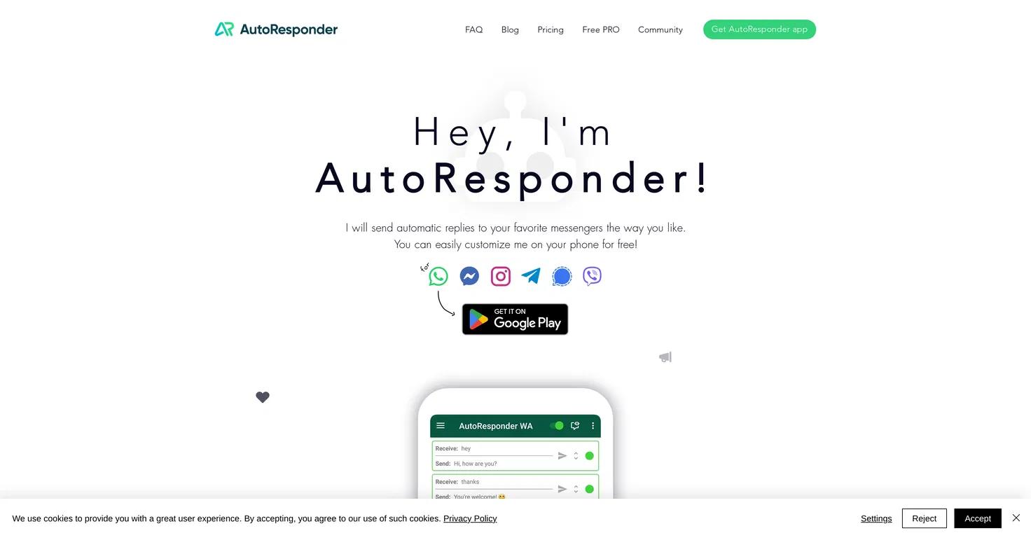 AutoResponderWebsite Screenshot