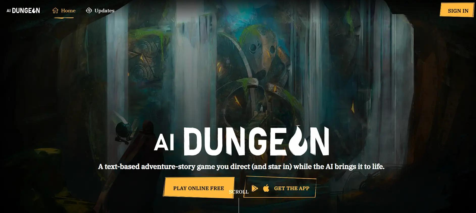 AI DungeonWebsite Screenshot