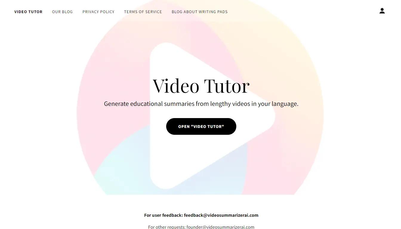 Video Tutor Website