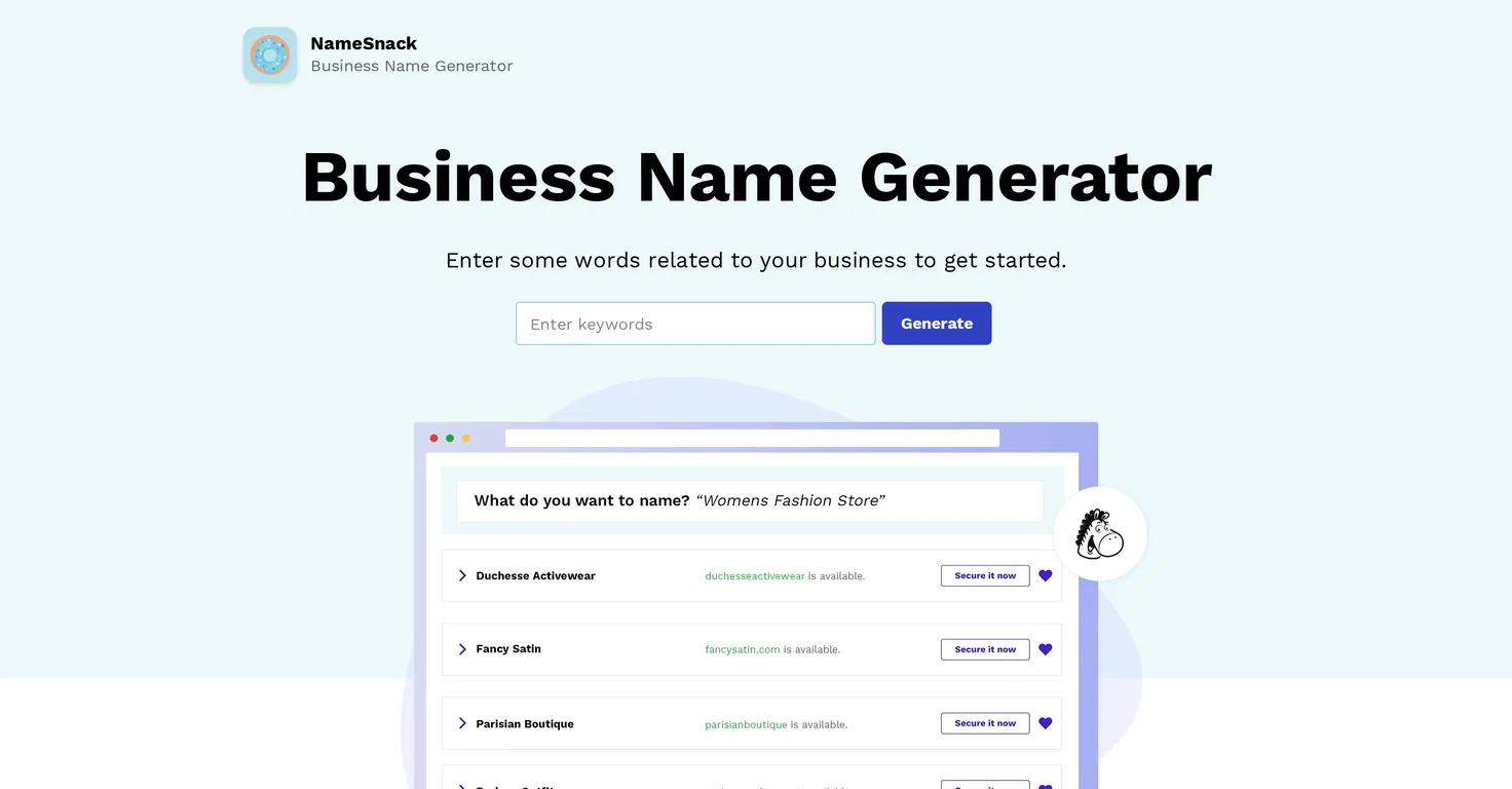 NameSnackWebsite Screenshot