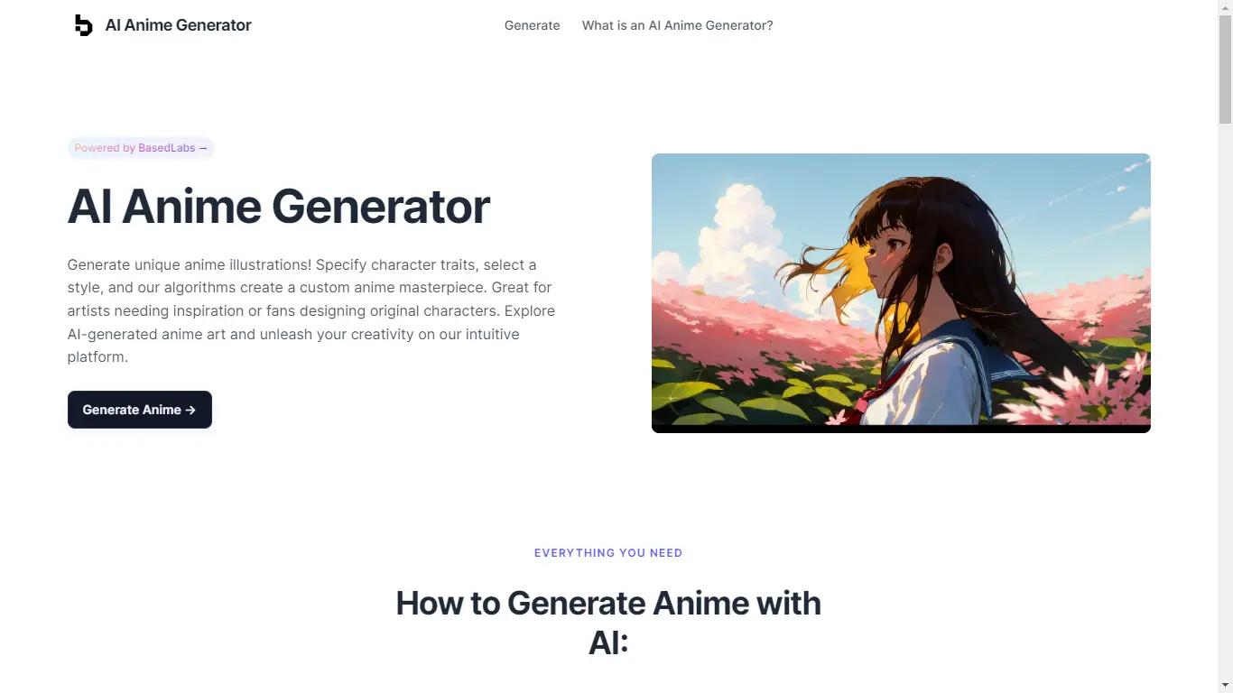 AI Anime Generator Website