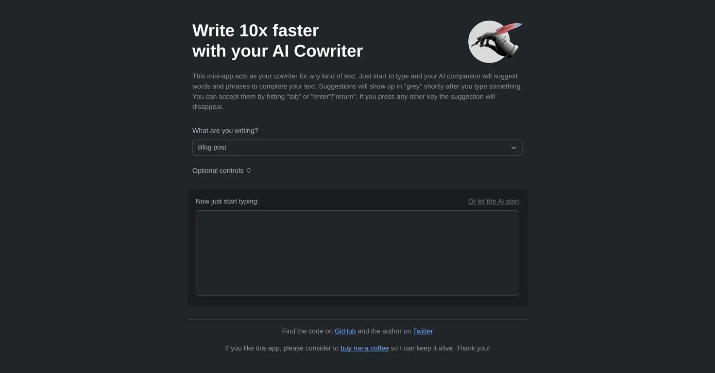 AI Cowriter Website