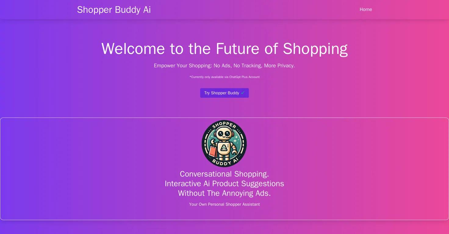 Shopper Buddy Website Screenshot