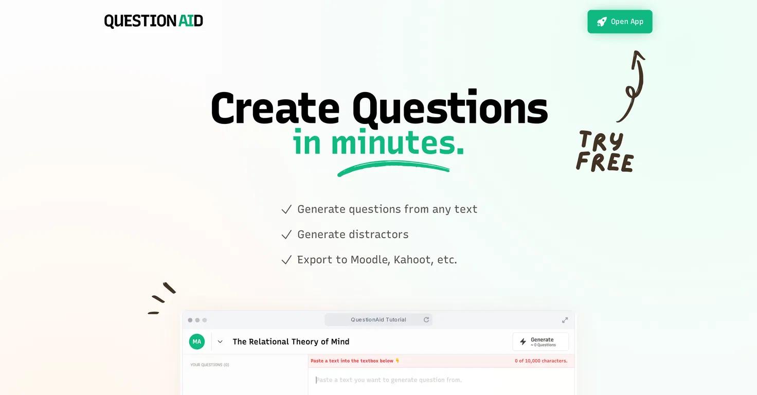 QuestionAidWebsite Screenshot