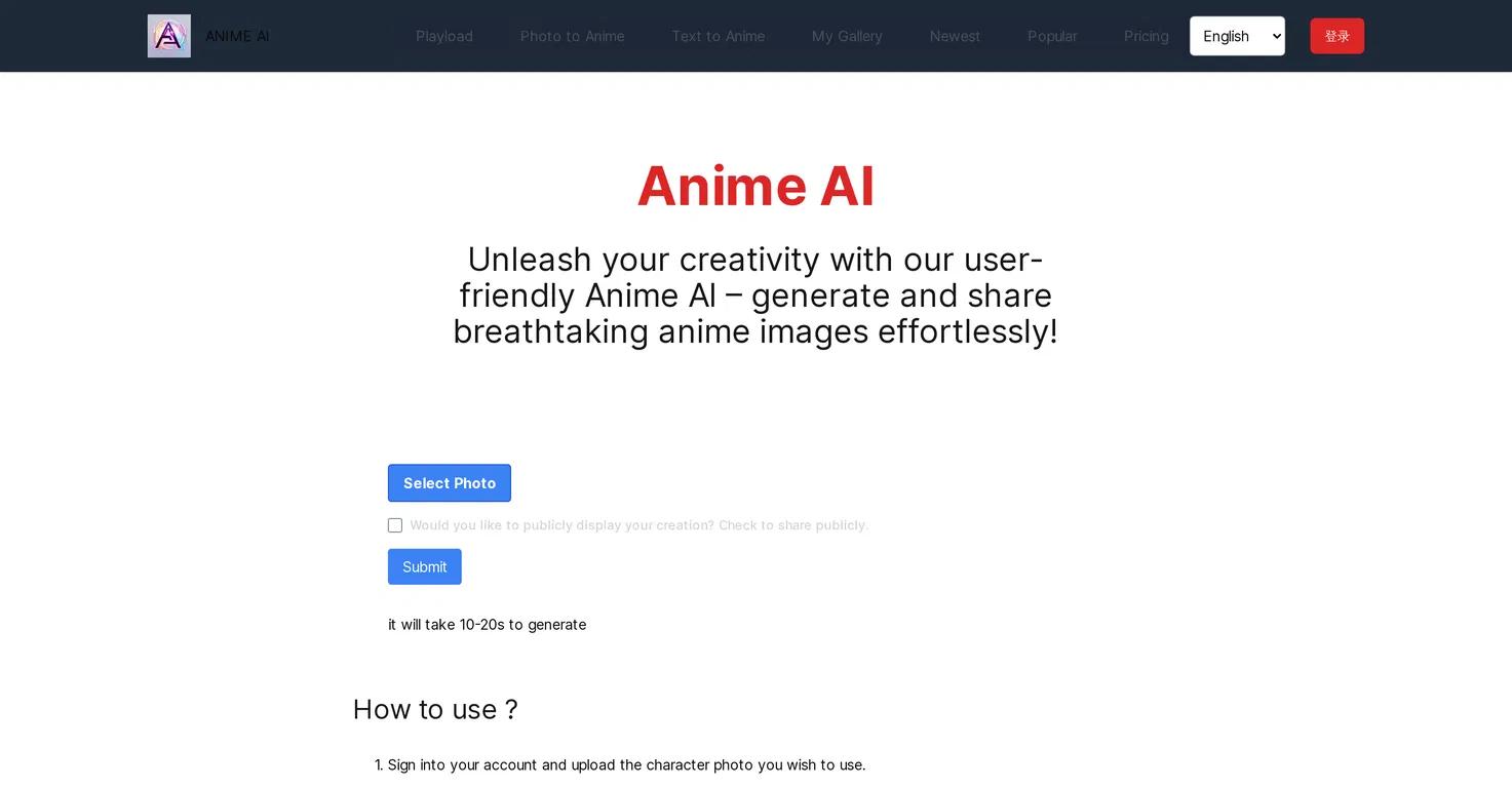 ANIME AIWebsite Screenshot