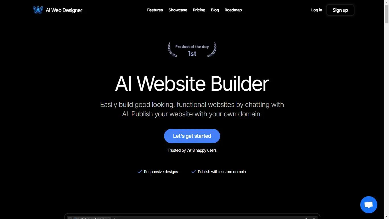 AI Web DesignerWebsite Screenshot