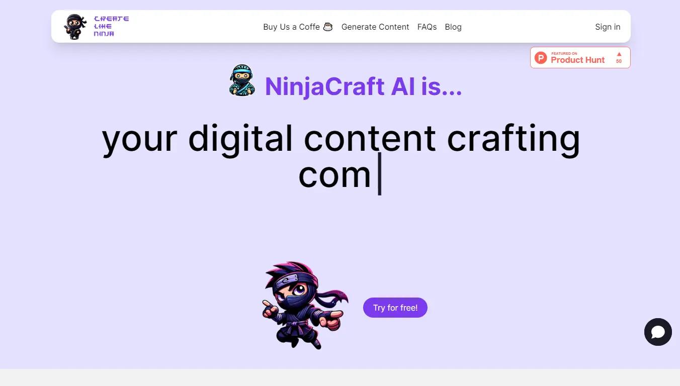 Create Like NinjaWebsite Screenshot