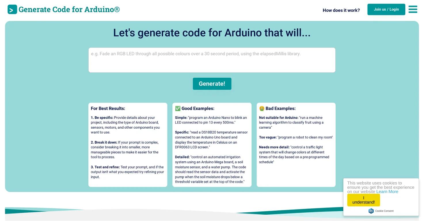 Duino Code Generator Website