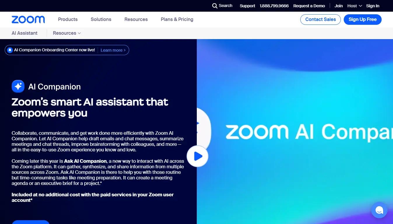 Zoom AI Companion Website