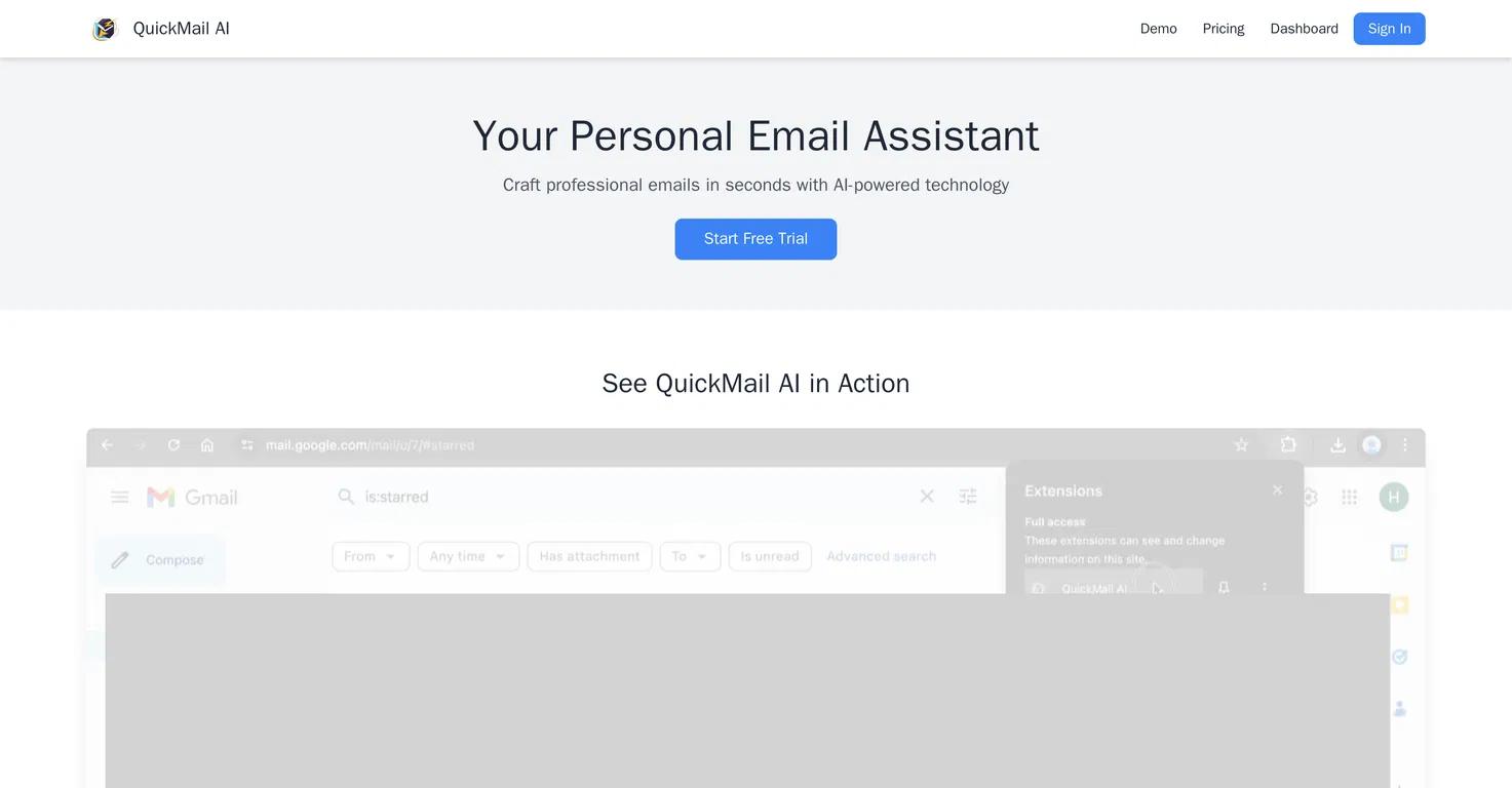 QuickMail AIWebsite Screenshot