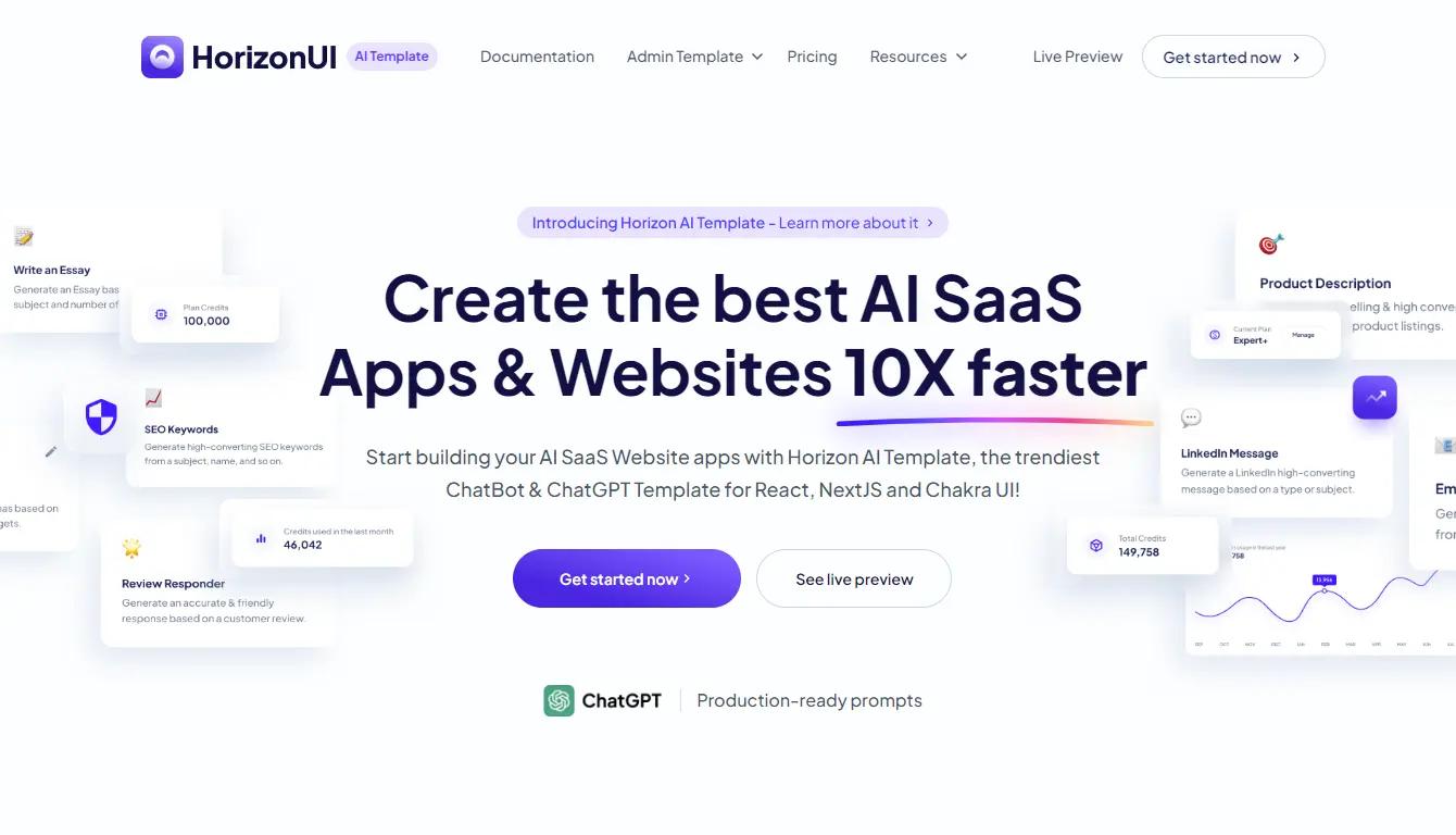 Horizon AI TemplateWebsite Screenshot