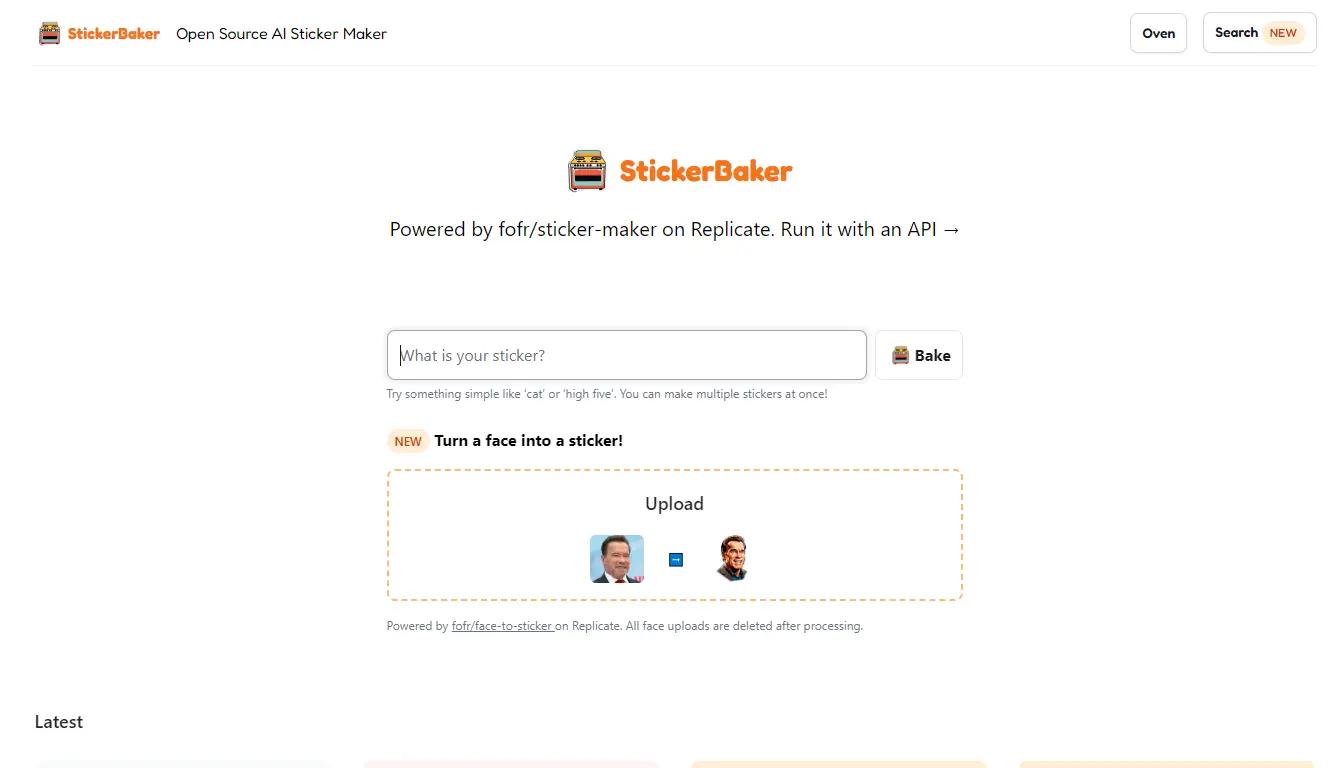 StickerBakerWebsite Screenshot