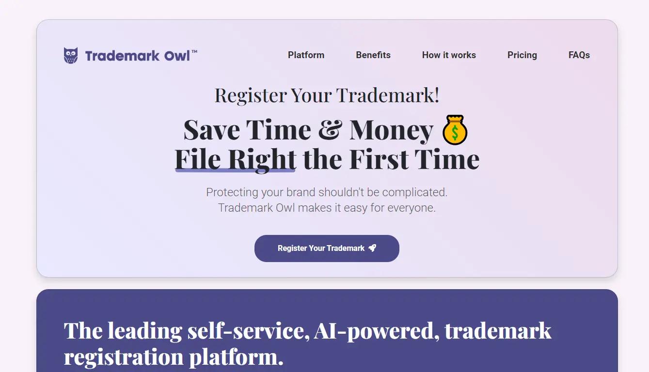 Trademark OwlWebsite Screenshot