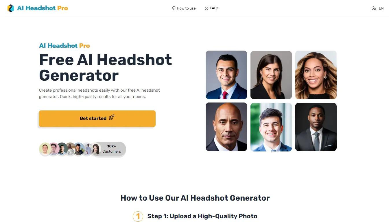 AI Headshot ProWebsite Screenshot