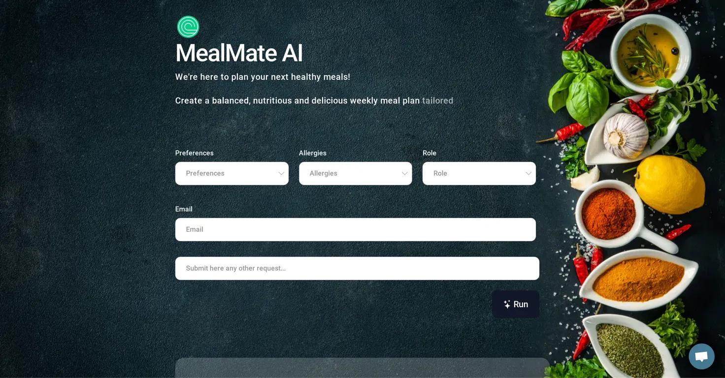 MealMate Website Screenshot