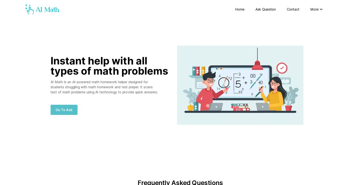 AI MathWebsite Screenshot