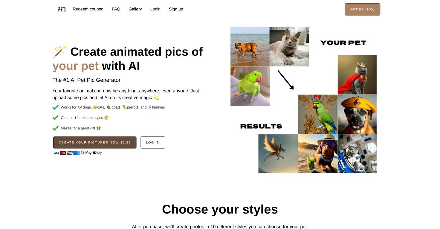 PetPicWebsite Screenshot