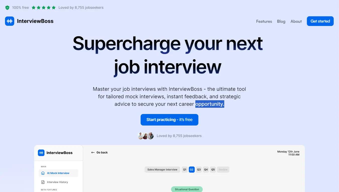 InterviewBossWebsite Screenshot