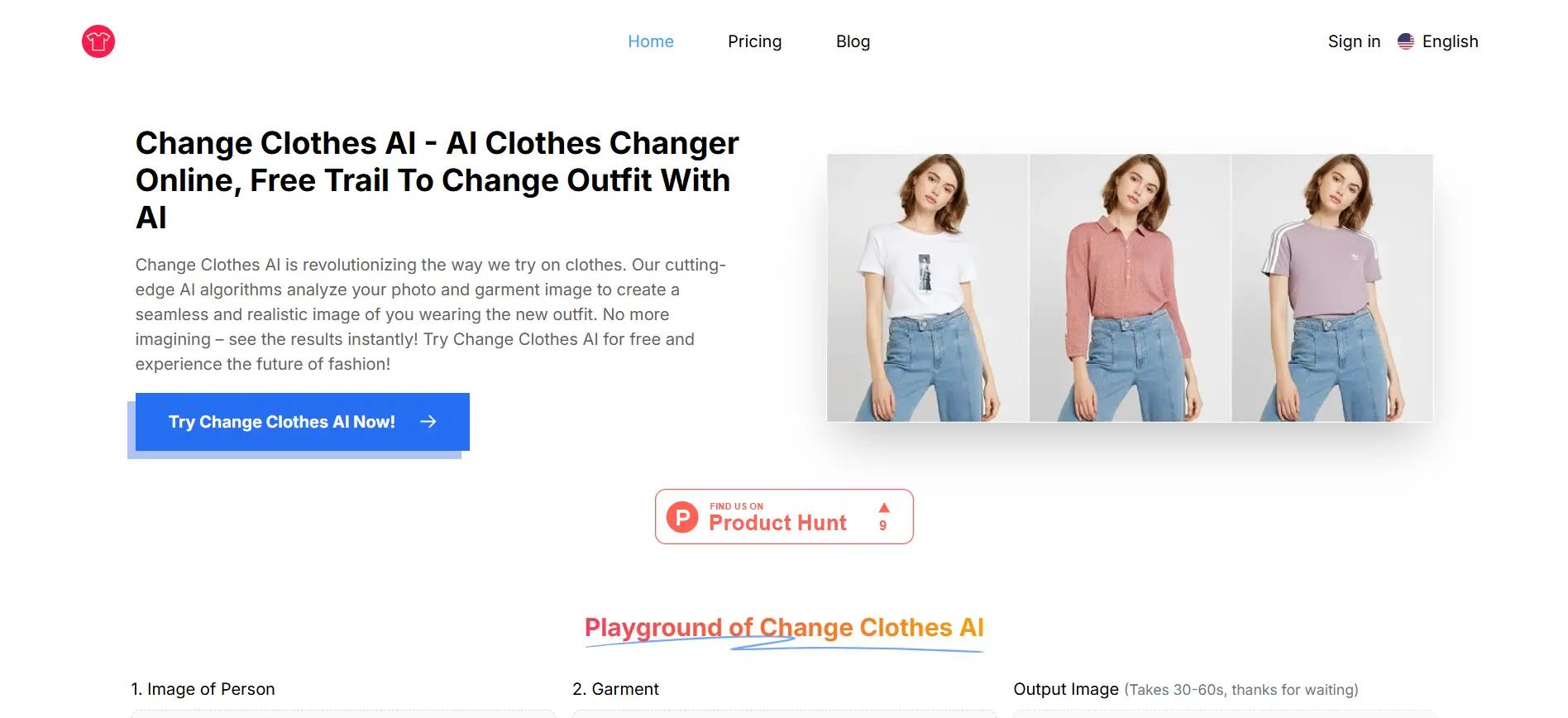 Change Clothes AI Website