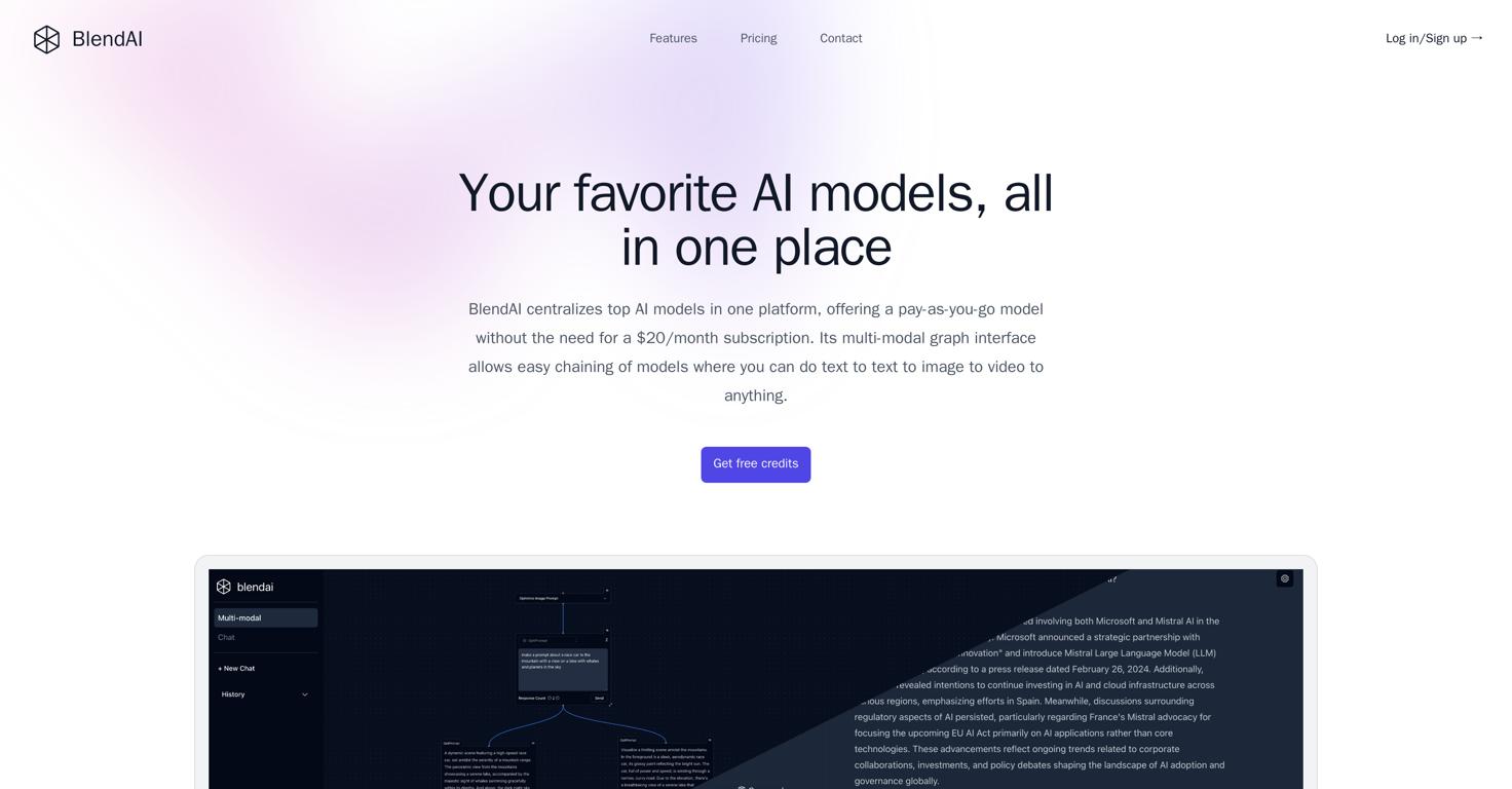 BlendAIWebsite Screenshot
