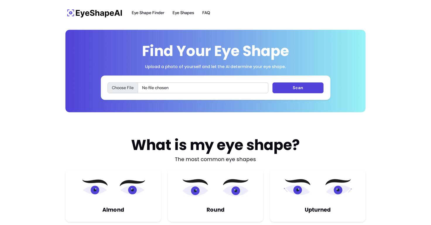 Eye Shape AIWebsite Screenshot