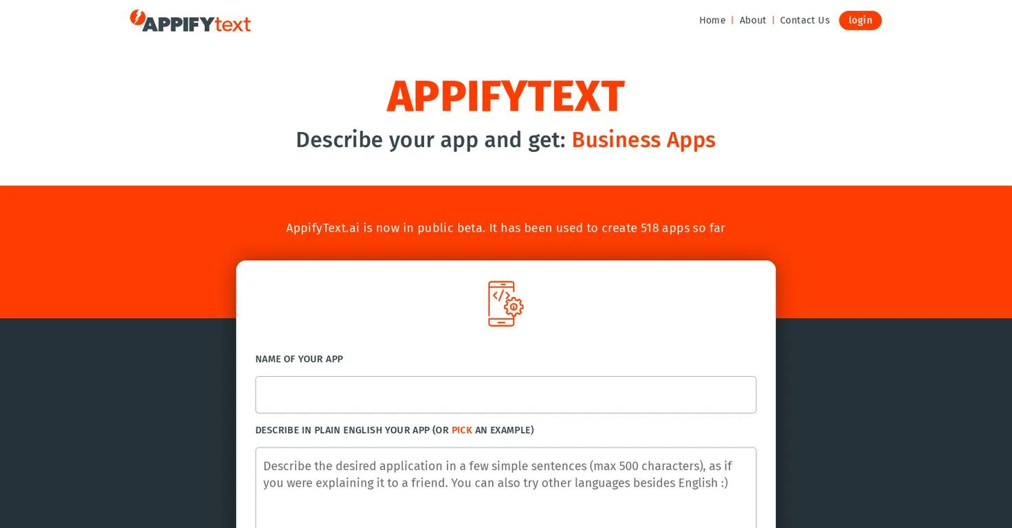 AppifyTextWebsite Screenshot