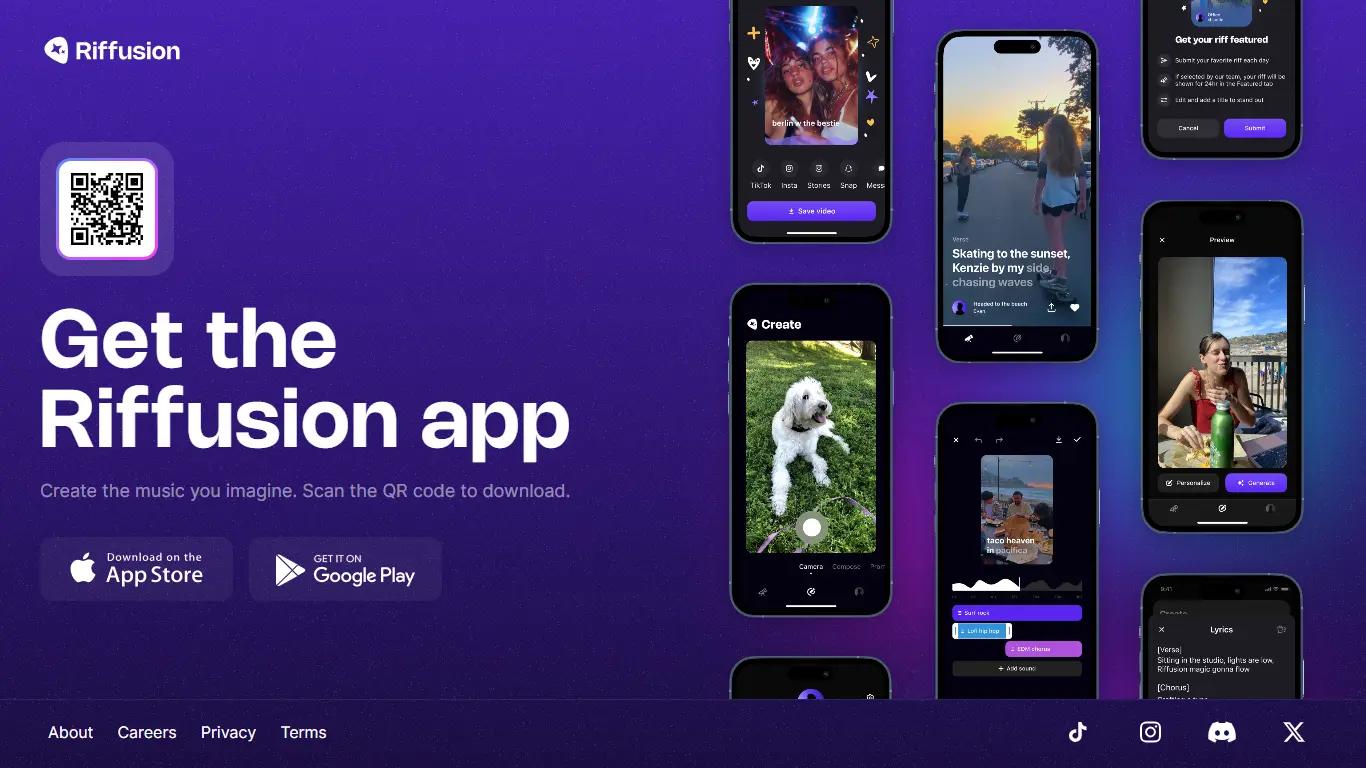 Riffusion app Website