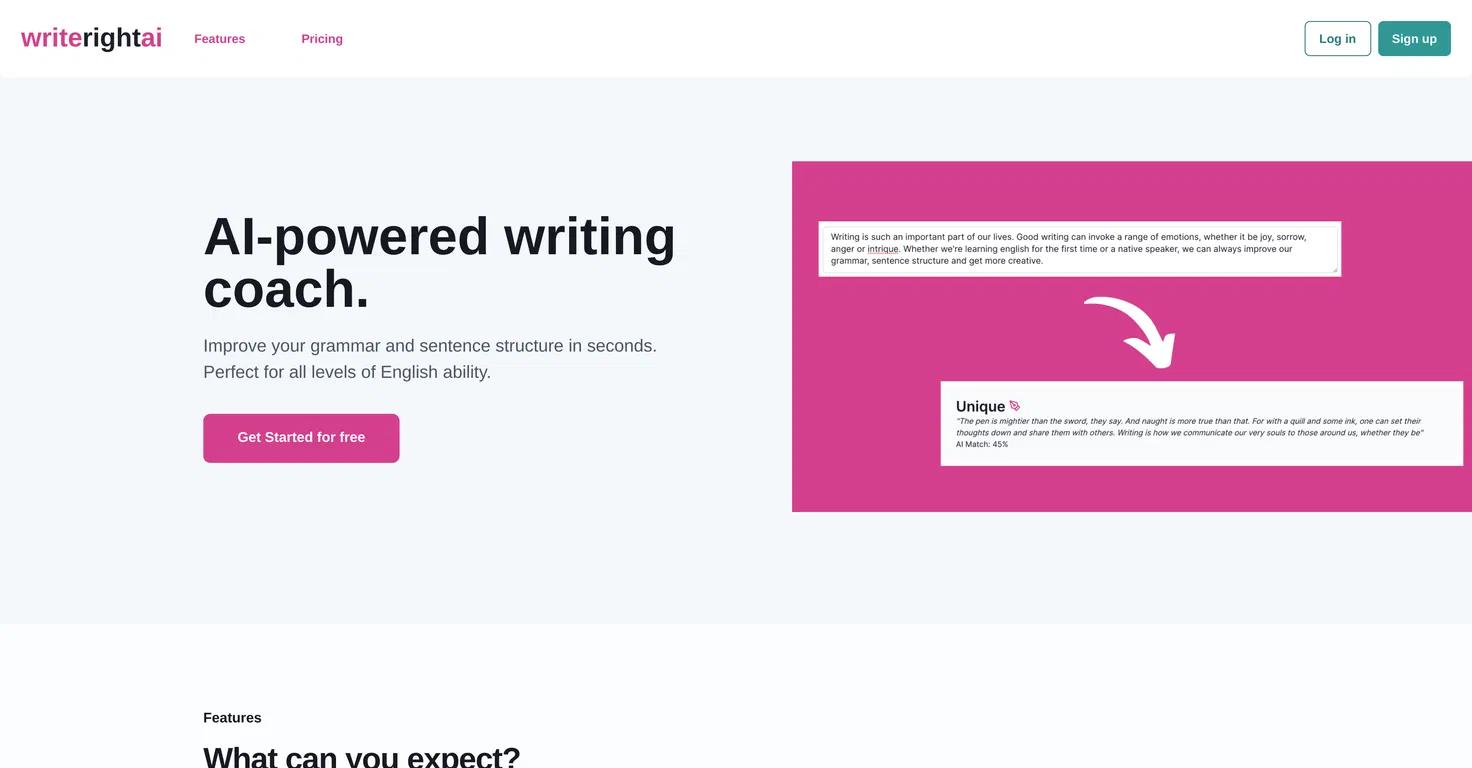 WriteRightAI Website